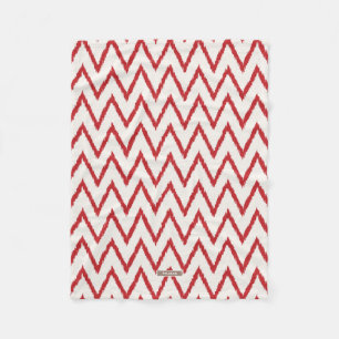 Moderne, schicke texturierte rote Ikat-Chevron-Mus Fleecedecke