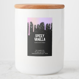 Moderne schicke, trendige rosa Lila Tropfen Candle Lebensmitteletikett