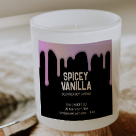 Moderne schicke, trendige rosa Lila Tropfen Candle Quadratischer Aufkleber