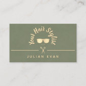 Moderne Schicke Trendige Salbeigrüne Gold Haar Sty Visitenkarte (Vorderseite)