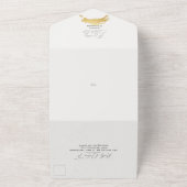 Moderne schicke tropische Goldpalme von der weißen All In One Einladung (Außenbereich)