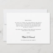 Moderne schicke Typografie Hochzeit danke Karte (Rückseite)
