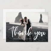 Moderne schicke Typografie Hochzeit danke Karte (Vorne/Hinten)