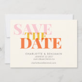 Moderne schicke Typografie Kunst | Sommergelb Save The Date (Vorderseite)