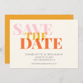 Moderne schicke Typografie Kunst | Sommergelb Save The Date (Vorne/Hinten)