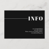Moderne, schicke Typografie minimalistische Hochze Begleitkarte (Vorderseite)