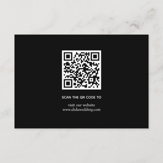 Moderne, schicke Typografie minimalistische Hochze Begleitkarte (Rückseite)