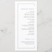 Moderne schicke Typografie minimalistische Hochzei Programm (Rückseite)