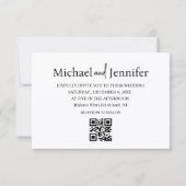 Moderne schicke Typografie qr Code Hochzeit Foto Einladung (Rückseite)