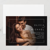 Moderne, schicke und minimalistische Foto-Hochzeit Einladung (Vorne/Hinten)