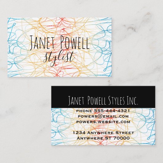 moderne schicke und stilvolle blaue Aqua-Visitenka Visitenkarte (Vorne/Hinten)