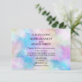 Moderne schicke Wasserfarbenhochzeit - Einladung (Stehend Vorderseite)