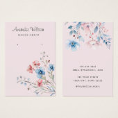 Moderne schicke Watercolor Blumen Ohrring-Karte (Vorne & Hinten)