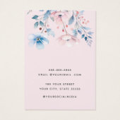 Moderne schicke Watercolor Blumen Ohrring-Karte (Rückseite)