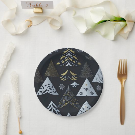 Moderne schicke Weihnachtsscheibe Pappteller (Hochzeit)