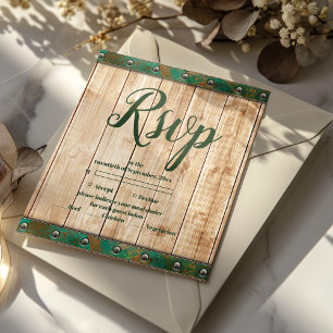 Moderne Schicke Weinberghochzeit  RSVP Karte