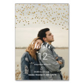 Moderne schicke, weiße Goldfische Konfetti Foto Ti Tischnummer (Vorderseite)