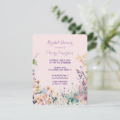Moderne schicke Wildblume Bridal Dusche Einladung (Stehend Vorderseite)