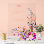 Moderne schicke Wildblume Drehbuch willkommen Absc Acrylschild (Hochzeit)