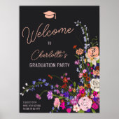 Moderne schicke Wildblume Drehbuch willkommen Absc Poster (Vorne)