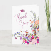 Moderne schicke Wildblumen Drehbuch boho Abschluss Dankeskarte (Vorderseite)