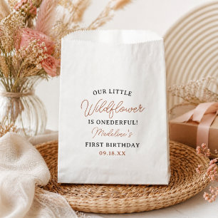 Moderne Schicke Wildblumen-Schrift 1. Geburtstag M Geschenktütchen
