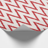 Moderne, schicke, Zickzack rote Farbkat Geschenkpapier (Ecke)