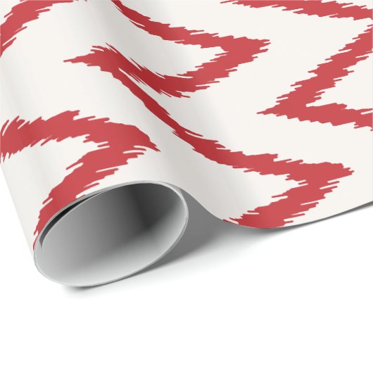 Moderne, schicke, Zickzack rote Farbkat Geschenkpapier (Rolleneckpunkt)