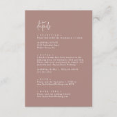 Moderne schicke Zimt Rosa Hochzeitsdetails Begleitkarte (Vorderseite)