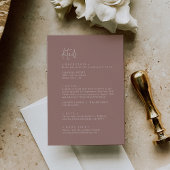 Moderne schicke Zimt Rosa Hochzeitsdetails Begleitkarte