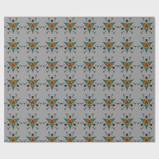 Moderne Schiefer-Mandala" Geschenkpapier (Flach)