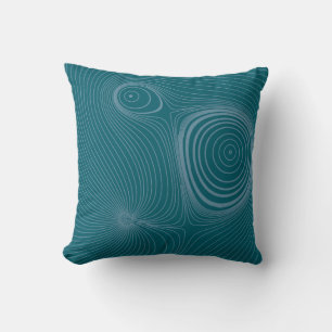 Moderne Schieferblaue psychedelische topografische Kissen