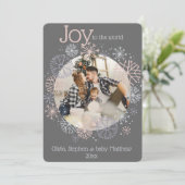 Moderne Schiefergraue Foto Rahmen Pastel Schneeflo (Stehend Vorderseite)