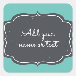 Moderne Schiefertafel Rahmen anpassbar Aqua Quadratischer Aufkleber