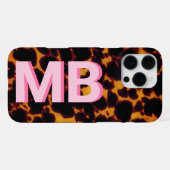 Moderne Schildpatt-Monogramm iPhone Hülle (Rückseite (Horizontal))