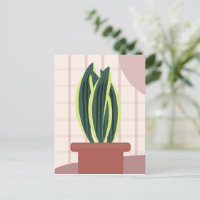 Moderne Schlangen Pflanze Kariert Rosa Grüne