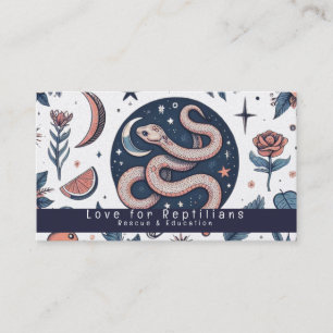 Moderne Schlangen Reptilien Rettung Florals Visitenkarte
