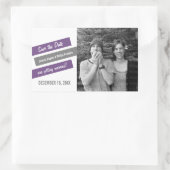 Moderne, schlanke Save the Date Stickers (Lila/gra (Tasche)