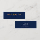 Moderne Schlicht Blue Slim Trendbusiness Card Mini Visitenkarte (Vorne/Hinten)