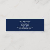 Moderne Schlicht Blue Slim Trendbusiness Card Mini Visitenkarte (Rückseite)