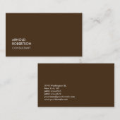 Moderne Schlicht Brown Trendy Chic Business Card Visitenkarte (Vorne/Hinten)