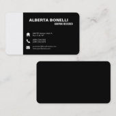Moderne Schlicht Elegante Minimalistisch Schwarz-w Visitenkarte (Vorne/Hinten)