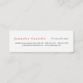 Moderne Schlicht Elegante Minimalistische Weißmini Mini Visitenkarte