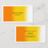 Moderne, Schlicht orange-gelbe, zweiseitig Visitenkarte (Vorne/Hinten)