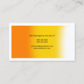 Moderne, Schlicht orange-gelbe, zweiseitig Visitenkarte (Rückseite)