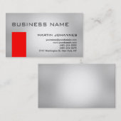 Moderne Schlicht-Red-Grau-Visitenkarte Visitenkarte (Vorne/Hinten)