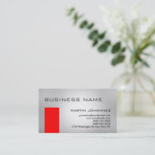 Moderne Schlicht-Red-Grau-Visitenkarte Visitenkarte (Stehend Vorderseite)