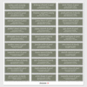 Moderne, schlichte Adresse für Hochzeitsgäste Aufkleber (Blatt)