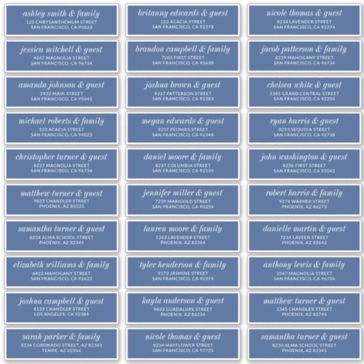 Moderne, schlichte Adresse für Hochzeitsgäste Aufkleber (Vorderseite)