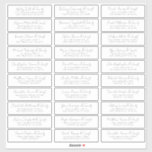 Moderne, schlichte Adresse für Hochzeitsgäste Aufkleber<br><div class="desc">Besteht aus einfachen Sans Serif und moderner Serifentypografie. Diese Elemente sind einfach,  elegant und modern. Das hier hat 30 Aufkleber. Dieses wurde von White Paper Birch Co. exklusiv für Zazzle entworfen. Abrufbar unter: http://www.zazzle.com/store/whitepaperbirch</div>